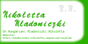 nikoletta mladoniczki business card